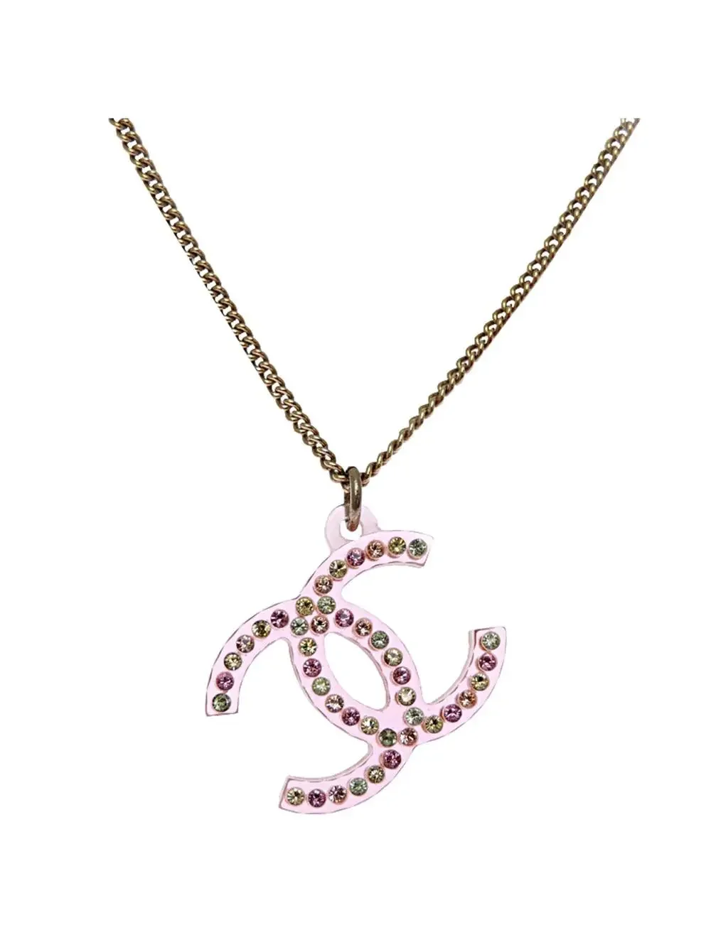 Chanel Cc Logo Pendant Necklace Metal #327557C68B